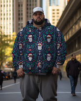 Weihnachtsmann-Kapuzenpullover in Übergröße für Herren